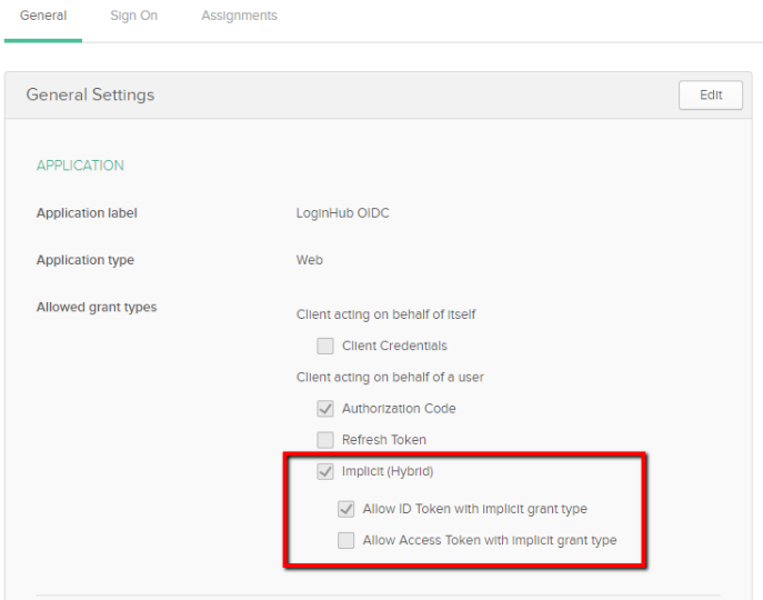 OpenID General Settings Menu